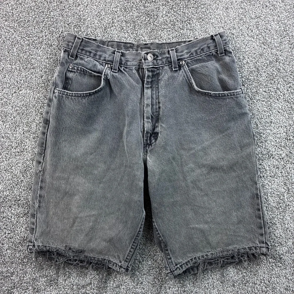 Vintage Sonoma Denim Shorts Mens 32 Gray Cotton Faded Raw Hem Made in USA